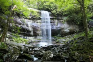 rainbow falls in the smoky mountains